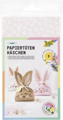 Image de folia 41292 folia Bastelset Papiertüten-Set Häschen braun/rosa/weiß 9 St.
