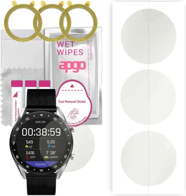 Produktbild von apgo 3 Stück Schutzfolie, Matt, kompatibel mit Motus Classic Smartwatch, Hydrogel Displayschutzfolie mit Positionierhilfe, Displayfolie, robust und kratzfest