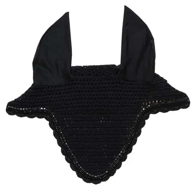 Image de Kentucky Horsewear Bonnet Mouche Long Stone & Pearl Bonnet Mouche Noir Full