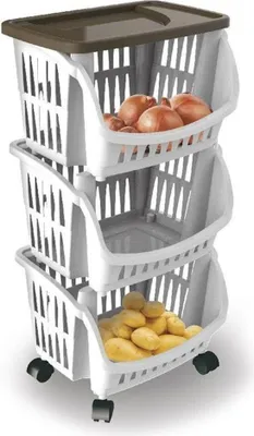 Produktbild von Küchenwagen mit Rollen Küchenrollwagen Roller Küchentrolley Küchen Rollwagen Rollregal schmal eckig weiß