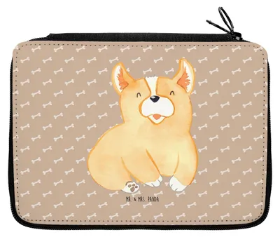 Produktbild von Mr. & Mrs. Panda Federmappe Corgie - Hundeglück - Geschenk, Spruch, Mäppchen, Hund, Federmäppchen, Sprüche, Bellen, Süß, reiseetui, Schlampermäppchen, Etui, Federtasche