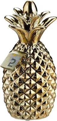 Immagine prodotto di Decorazione a forma di ananas Sparpott 24x105 cm color oro
