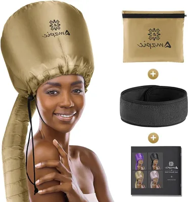 Productafbeelding van Haardroger Kap - Haarverzorging Accessoire - Thuisbehandeling Haar - Verstelbaar & Groot - 109 g - Goud