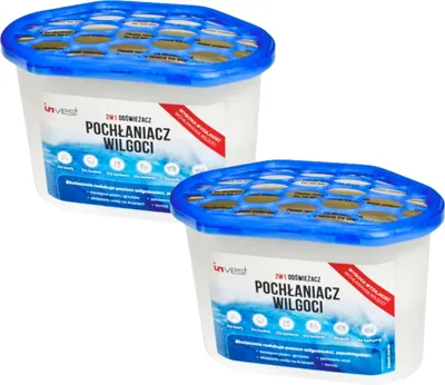Image de 2x Déshumidificateur d'air, y compris 2x 230g de granulés Déshumidificateur d'ambiance Absorbeur d'humidité, sans électricité