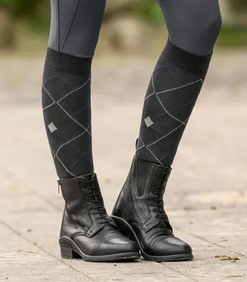 Obrázek produktu pro Ponožky Reitsocken Argyle, velikost 35-38, barva šedá (asfaltová)