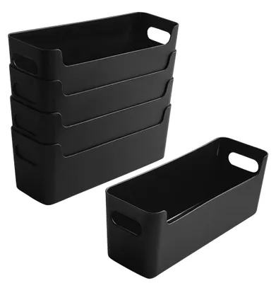 Immagine prodotto di Set di 5 piccole scatole di plastica per l'organizzazione, ideali per il bagno e la cucina