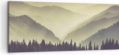 Produktbild von Bild auf Leinwand - Leinwandbild - Berge Wald Natur - 120x50cm - Wand Bild - Wanddeko - Wandbilder - Leinwanddruck - Bilder - Kunstdruck - Wanddekoration - Leinwand bilder - Wandkunst - AB120x50-3820