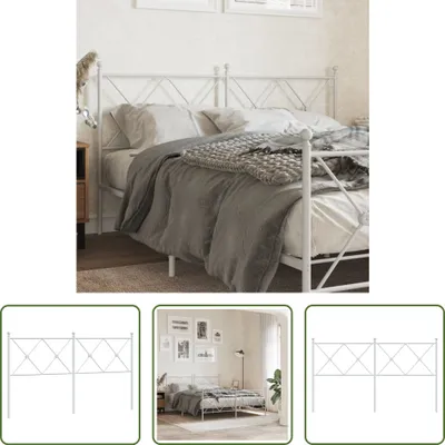 Produktbild von The Living Store Kopfteil Metall Weiß 160 cm