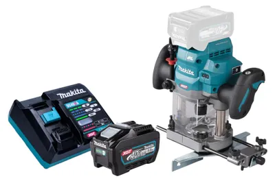 Imagen del producto de Makita RP 001 GT101 Fresadora sin cable 40 V máx. 12 mm sin escobillas + 1x batería 5.0 Ah + cargador