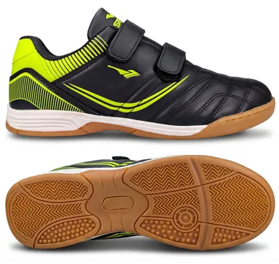 Produktbild von Herren Hallenschuhe Klettverschluss Fußballschuhe Sportschuhe in Schwarz Coras Gr.46