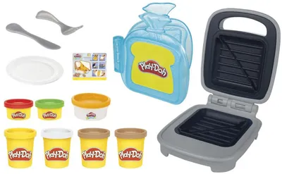 Immagine prodotto di Play-Doh E76235L0 Play-Doh Knete Kitchen Creations Sandwichmaker farbsortiert 7 Dosen (Gesamt: 340,0 g)