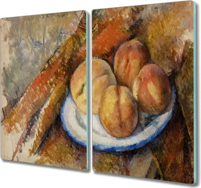 Produktbild von Coloray Hackbrett Küchenbrett Kochplattenabdeckung Schneidebrett Herdabdeckplatte 2x30x52 cm - Stilllebenmalerei