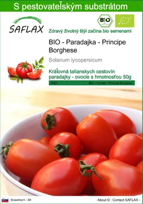 Obrázok produktu pre SAFLAX - BIO - Paradajka - Principe Borghese - Solanum lycopersicum - 10 Semená - S pestovateľským substrátom bez klíčkov