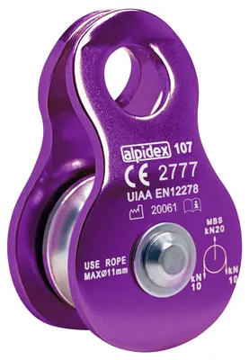 Obrázok produktu pre ALPIDEX, navijak s kladkou, nosnosť 20 kN – prenosný navijak – pre laná s priemerom do 11 mm – EN12278, farba: fialová