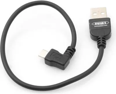 Produktbild von SYSTEM-S Micro USB Kabel Winkelstecker Datenkabel und Ladekabel 90° gewinkelt 20 cm