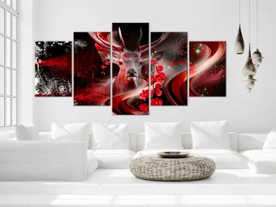 Produktbild von HIRSCH BLUMEN ABSTRAKT Acrylglasbild Modern Wandbild Glasbild Bild g-C-0354-k-m