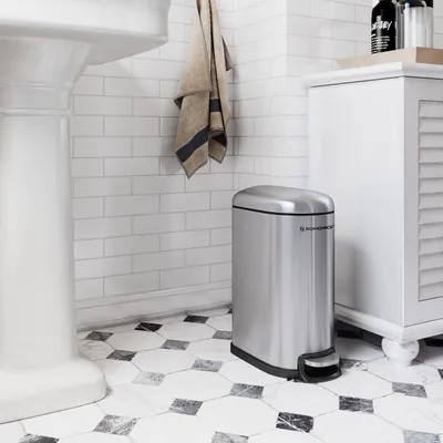 Produktbild von SONGMICS Mülleimer 10L Edelstahl mit Softclose Abfalleimer Inneneimer Kosmetikeimer Badezimmer LTB10NL