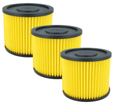 Produktbild von vhbw 3x Faltenfilter kompatibel mit Lidl Parkside PNTS 1400 A1, 1400 B1, 1400 C1, 1400 D1, 1400 E2, 1400 F2, 1500 A1 Staubsauger - Patronenfilter Gelb