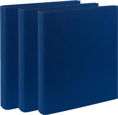 Produktbild von Ordner DINA4 schmal, Ringordner inkl. Klarsichtfolien (navy) (3 Stk.)