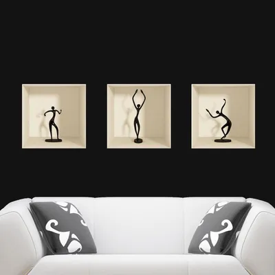 Produktbild von 3D-Effekt-Aufkleber mit Tänzerfiguren, 40 x 120 cm