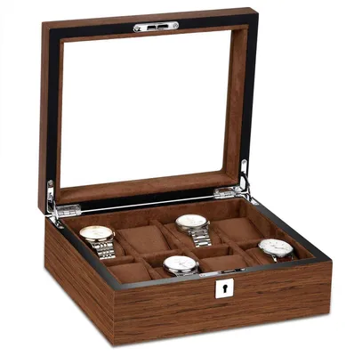 Produktbild von Uhrenbox für 8 Uhren, Holz, mit Glasfenster