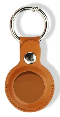 Image de Étui en cuir pour Apple AirTag Tactical Beam avec mousqueton marron