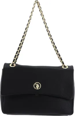 Image de U.S. POLO ASSN. Cuir sac à épaule Arlington Flap Crossbody Bag Black noir