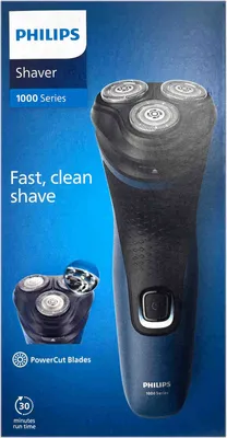 Produktbild von Philips SHAVER 1000 Series S1134/00 Elektrischer Trockenrasierer, Rotationstrasierer, Blau, PowerCut blade system, Tasten, Replace every 2 yrs with SH30, 2 Jahr(e)