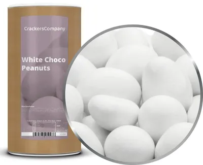 Produktbild von CrackersCompany Weiße Schoko-Erdnüsse (White Choco Peanuts), Membrandose 950 g