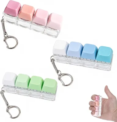 Obrázek produktu pro Mini klávesnice jako fidget hračka - přívěšek na klíče se 4 tlačítky pro odbourávání stresu