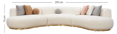 Produktbild von Wohnlandschaft Couch xxl Sofa Big Couchen Ovale Eckgarnitur Stoffsofa Möbel