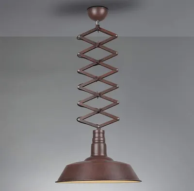 Image de Lampe suspendue rétro Abat-jour en métal aspect rouille Lampes pour au-dessus de la table à manger