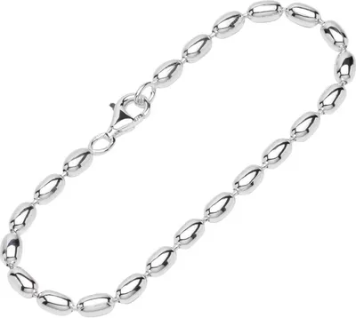 Produktbild von Armband 925 Sterling Silber 18,5cm Olivkette Damen Kugelkette Armkette exquisit