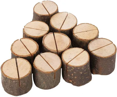 Produktbild von Tischkartenhalter Holz (20 Stk) - Rustikale Holz Kartenhalter - Tischnummern Hochzeit, Fotos, Tischkartenhalter Hochzeit, Memo-, Post- & Menükartenhalter