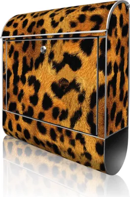 Produktbild von banjado Design Briefkasten Stahl silber mit Zeitungsfach pulverbeschichtet "Leopard" 38x46x12,5cm & 2 Schlüssel - Postkasten A4 Einwurf inkl. Montagematerial [BK 10060]