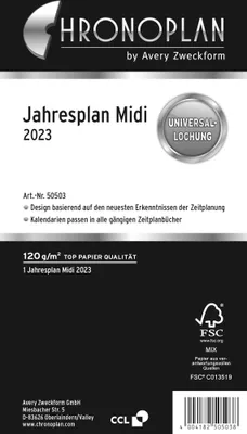 Produktbild von CHRONOPLAN Jahresplan 2023 Midi 96 x 172 mm