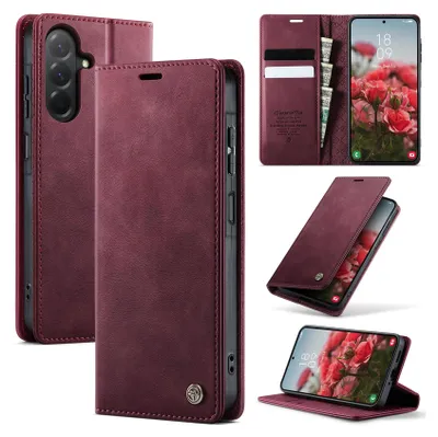 Produktbild von Handyhülle für Samsung Galaxy A17 5G/4G Hülle Leder mit RFID Schutzhülle Klapphülle Magnet Kartenfach Standfunktion Rot