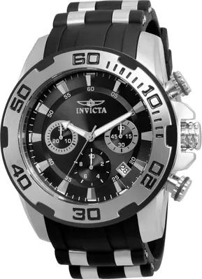 Zdjęcie produktu dla Invicta Pro Diver - SCUBA 22311 Zegarek Męski - Mechanizm Kwarcowy - Stal Nierdzewna z Czarną Tarczą - 50 mm