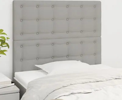 Produktbild von "Rabatt" Bettkopfteil modern - Kopfteil für Bett - Hellgrau 100x5x118/128 cm Stoff - Kopfteile CC4024