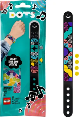 Produktbild von LEGO 41933 DOTS Musik Armband Kreativset für Mädchen und Jungen, Freundschaftsarmband, Bastelset für Kinder