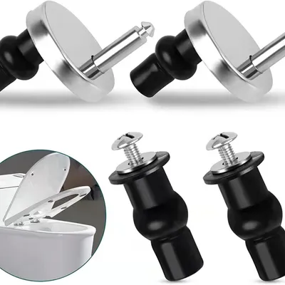 Produktbild von WC-Sitzscharniere – 2 Stück – Universelle Scharniere für WC-Sitze – Scharnier-Ersatzset – WC-Sitz-Scharnier-Set – WC-Sitz-Montageset – Edelstahl