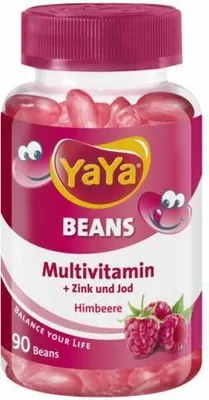 Obrázok produktu pre Yaya Beans Malinový zinok a jód Žuvacie pastilky 90 kapsúl