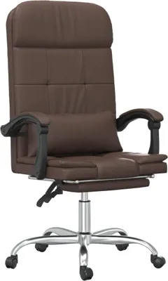 Produktbild von vidaXL Bürostuhl mit Massagefunktion Braun Kunstleder