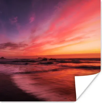 Produktbild von MuchoWow® Poster Strand - Meer - Natur - Abend 100x100 cm - Babyzimmer