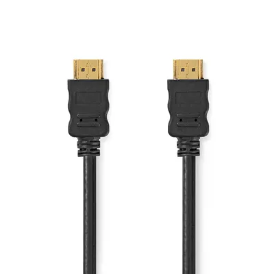 Image de Câble HDMI haute vitesse NEDIS 4K 3D Ethernet plaqué or 2 m noir CVGP34000BK20