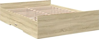 Produktbild von SYFAX™ Bettgestell mit Schubladen Sonoma-Eiche 140x190cm Holzwerkstoff