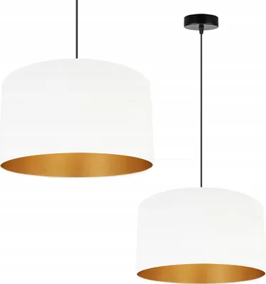 Image de Suspension Lustre Velours doré Abat-jour