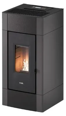 Immagine prodotto di Stufa a pellet Cadel Cristal 9 con ventilatore da 8,5 kW, porta in ghisa, Wi-Fi e Bluetooth