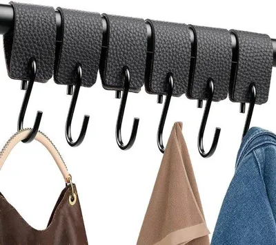 Immagine prodotto di Ganci a S in metallo neri, 6 pezzi, per asta appendiabiti