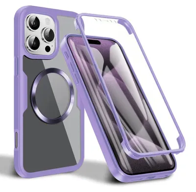 Produktbild von Techsuit ColorVerse 360 Hülle mit Schutzfolie und MagSafe für Apple iPhone 16 Pro Max - Lila